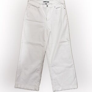 Lands' End Wide Leg White Pants